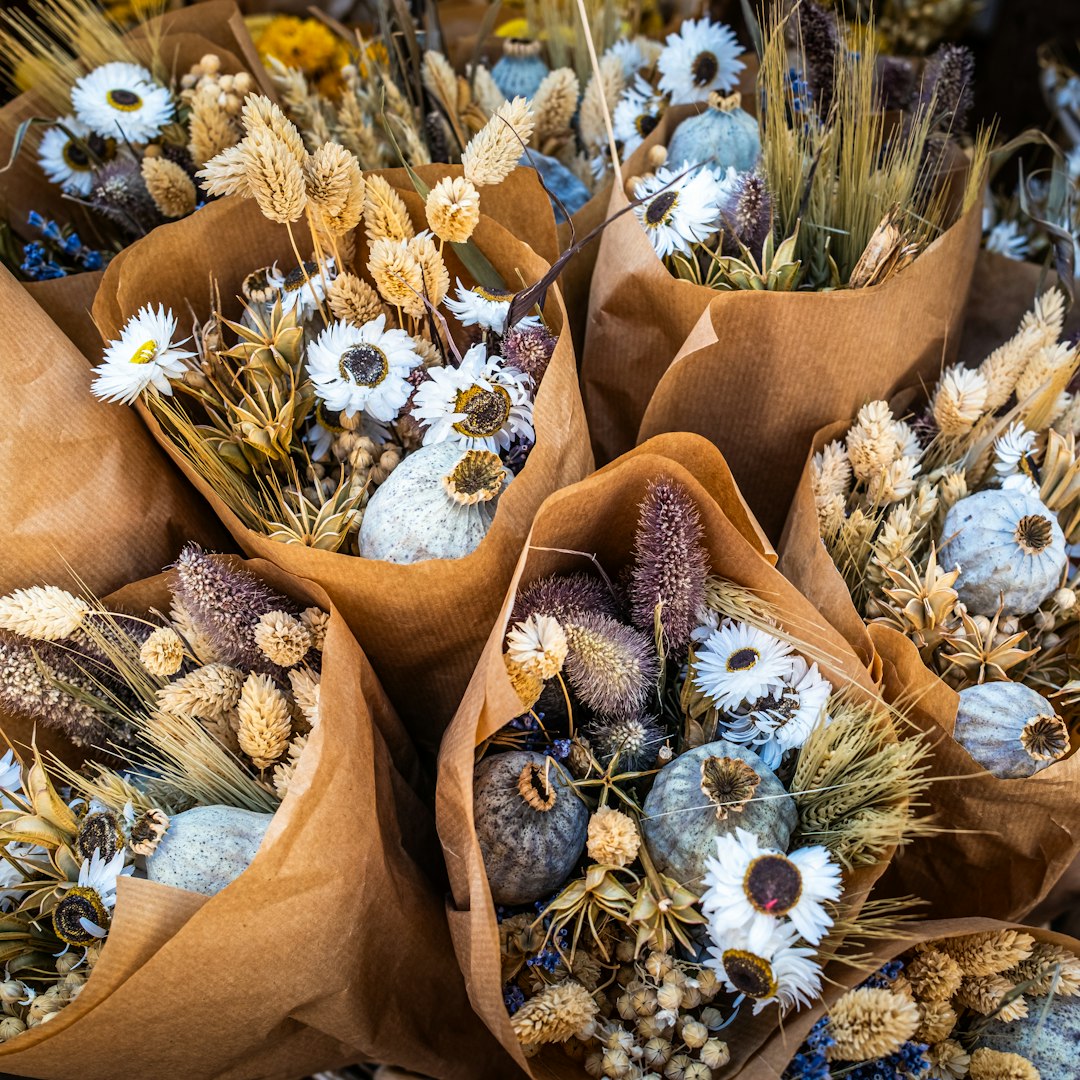 Beautifully wrapped handmade crochet gifts with natural packaging